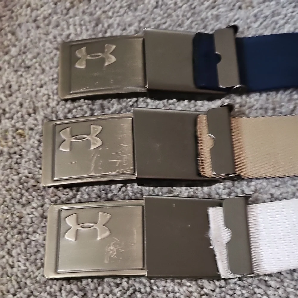 F💜🔹️Under Armour Kids Belt Set - Black, White, Tan